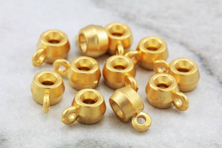 Gold Plated Bail Link Beads and Slider Charms Findings