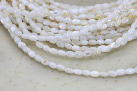 5mm x 3mm Oval Shape Rice Shell Beads